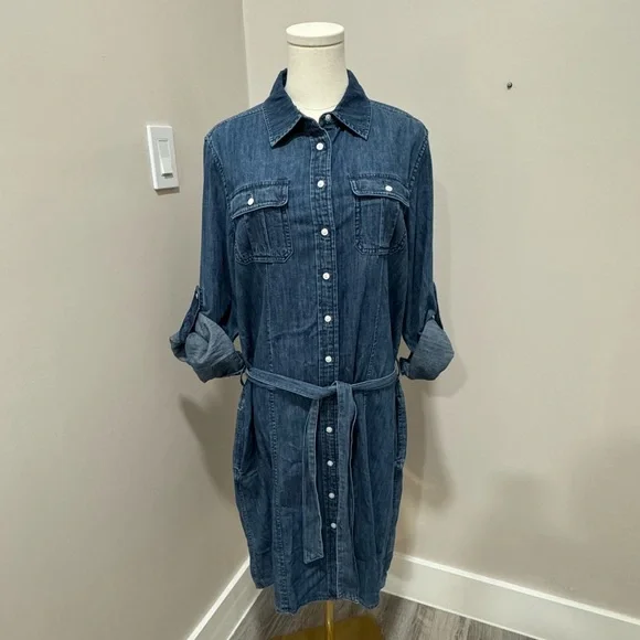 SOLD Brooks Brothers denim / chambray dress Size 12 - Picture 2 of 4